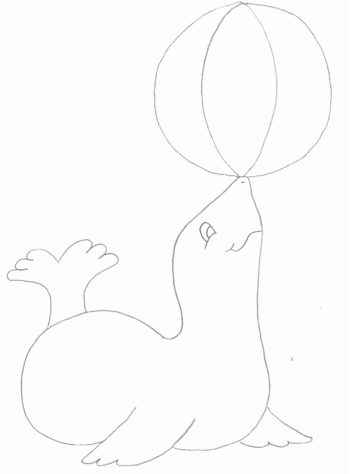 Circus Seal Coloring Page