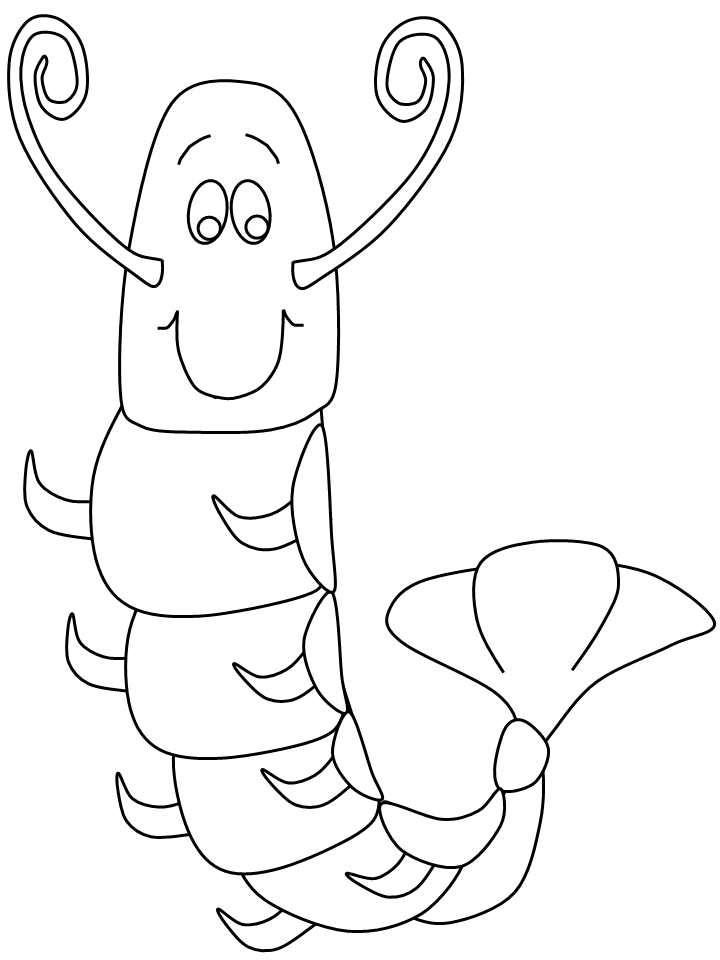 Ocean Shrimp Animals Coloring Pages