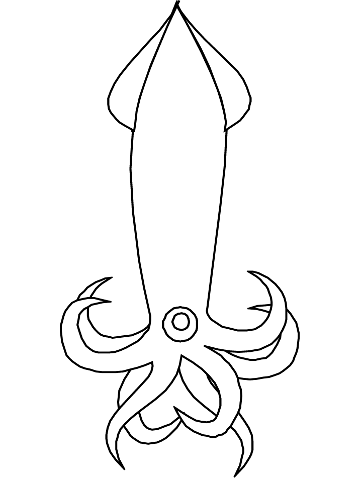 Ocean Squid Coloring Page