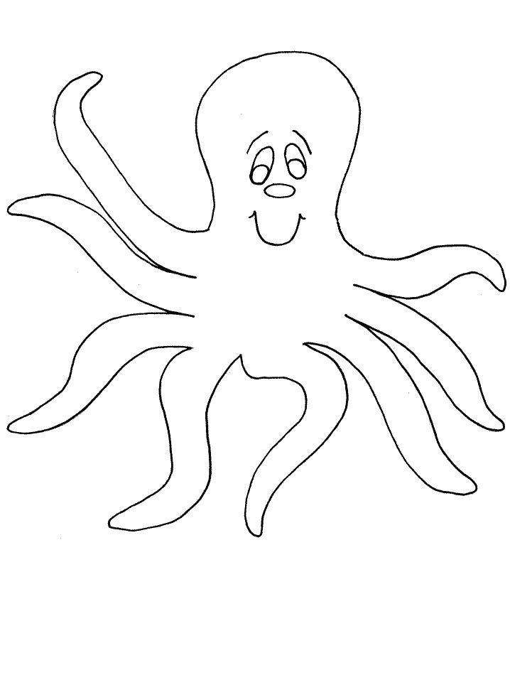 Easy Octopus Coloring Pages