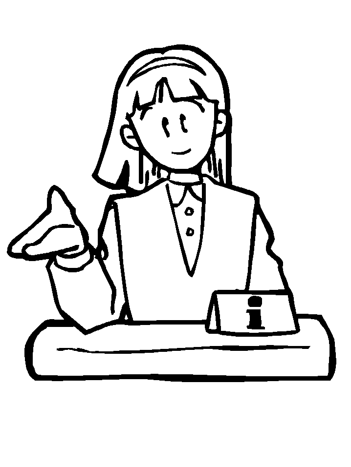 Information Desk Coloring Pages