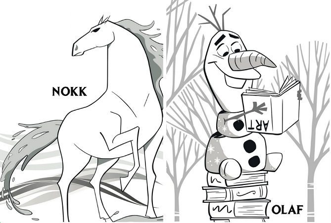 olaf and the horse printable coloring pages