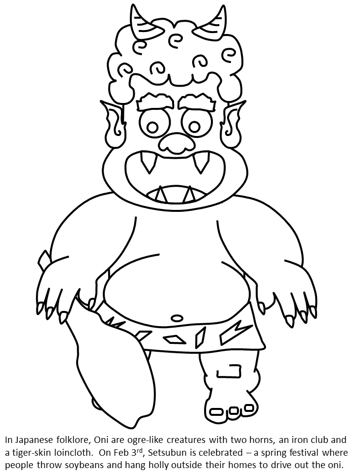 Oni Coloring Pages