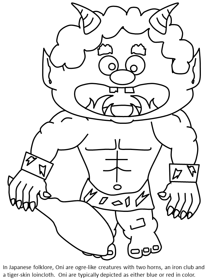 Oni Coloring Page