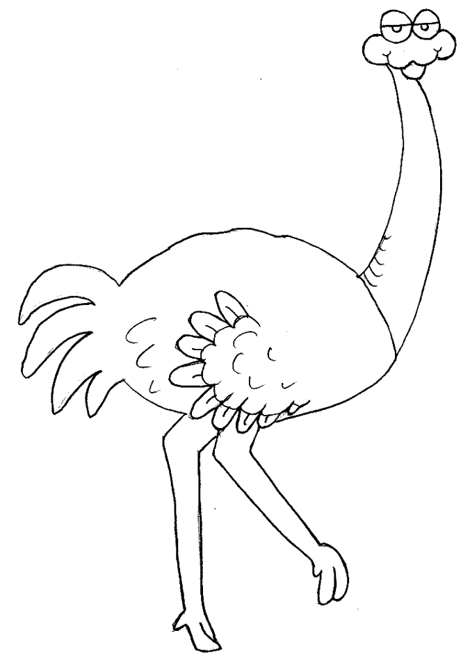 Ostrich Animals Coloring Pages