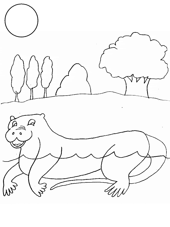 Otter Animals Coloring Pages