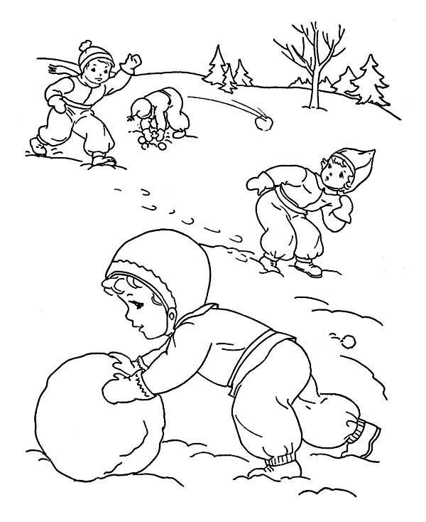outdoor winter coloring pages