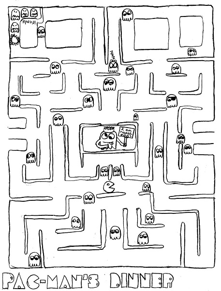 Pac Man Maze Coloring Pages