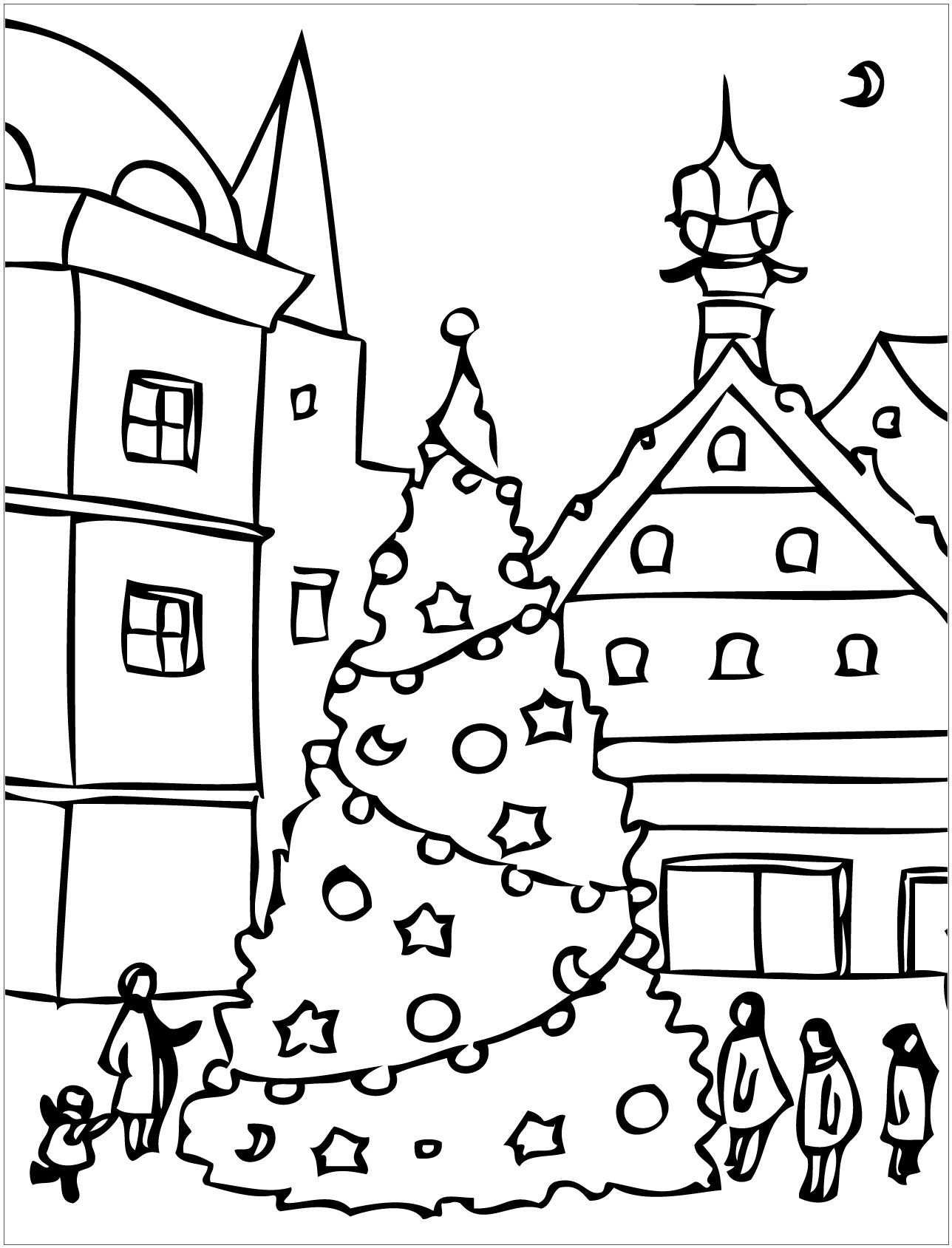 Pages For Coloring to Print Winter Christmas