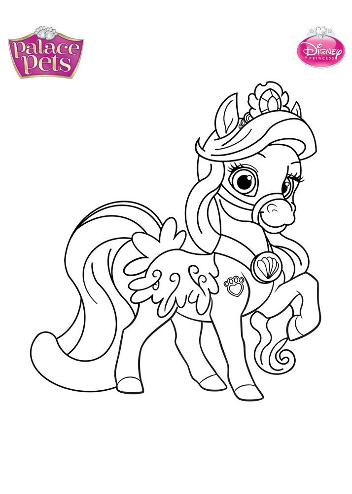 palace pets coloring pages ariel horse