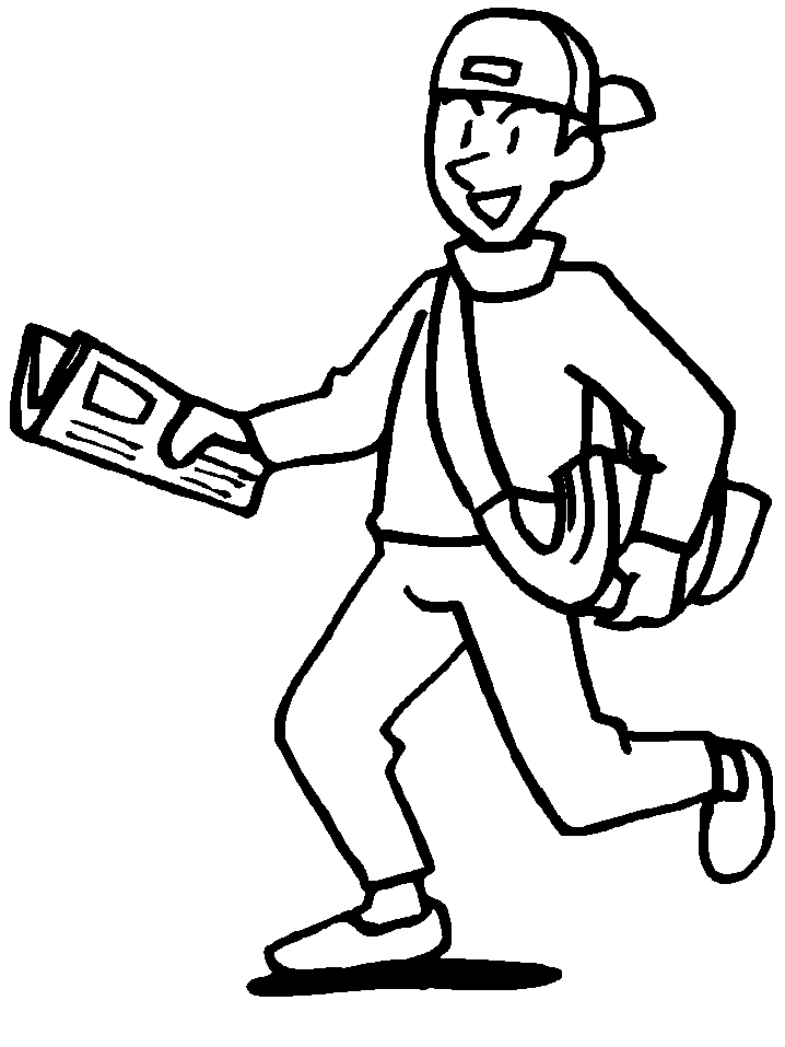 Paperboy People Coloring Pages