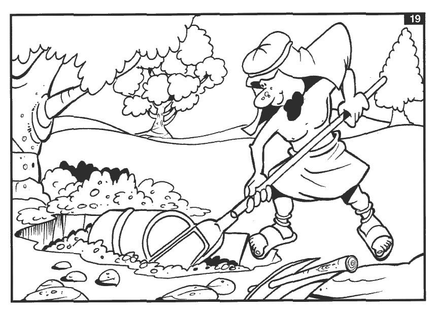 Parable of the Hidden Treasure Coloring Page