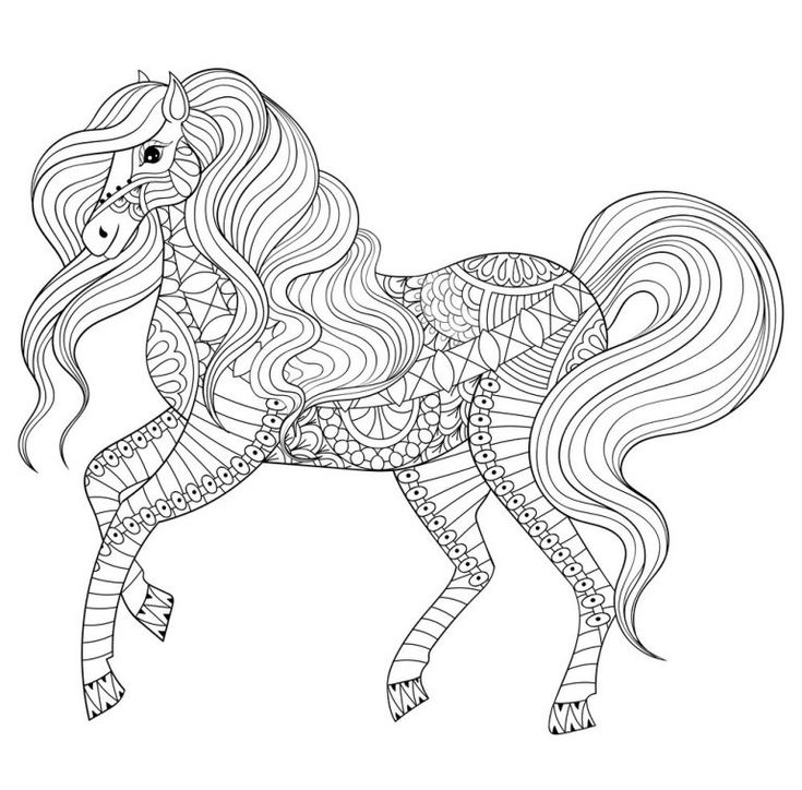 pattern horse coloring pages