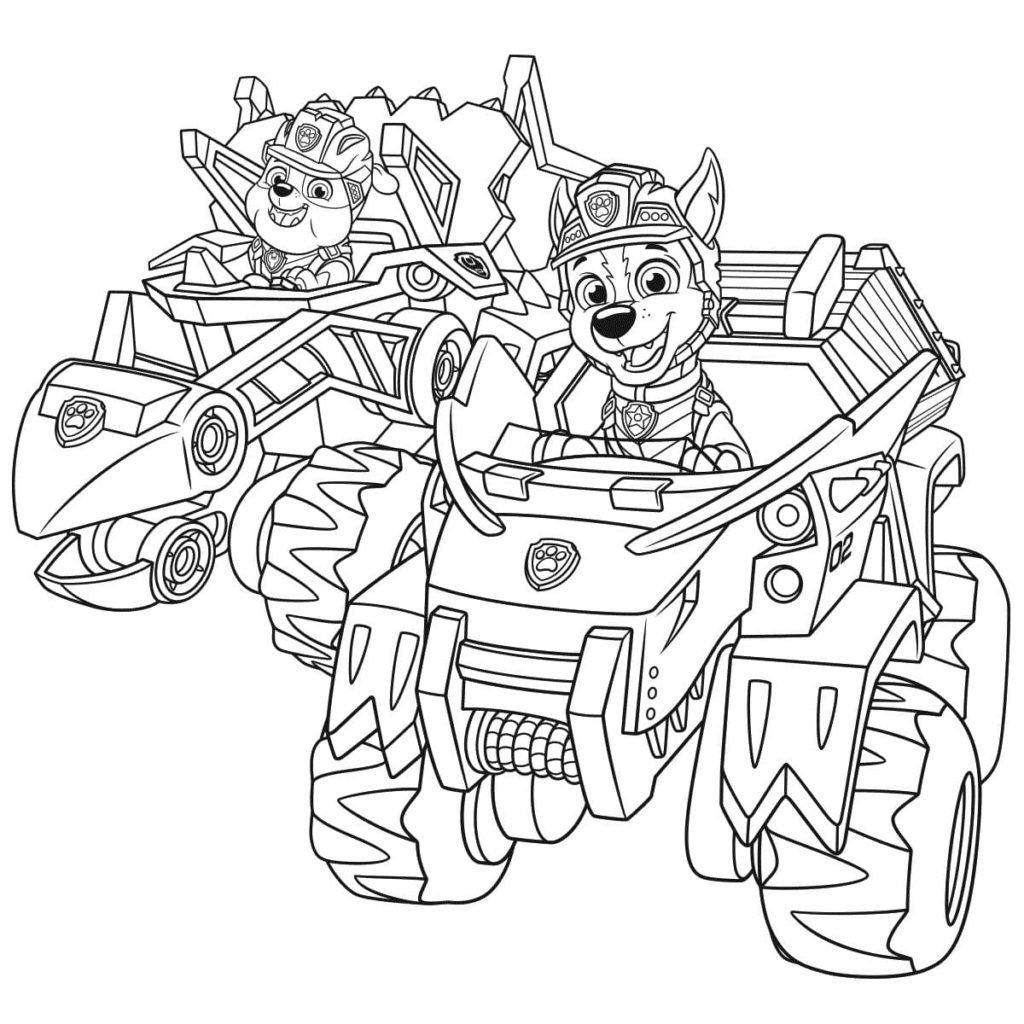 paw patrol dinosaur coloring pages