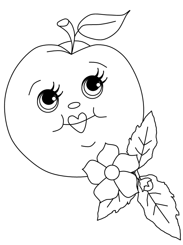 Peach Fruit Coloring Page