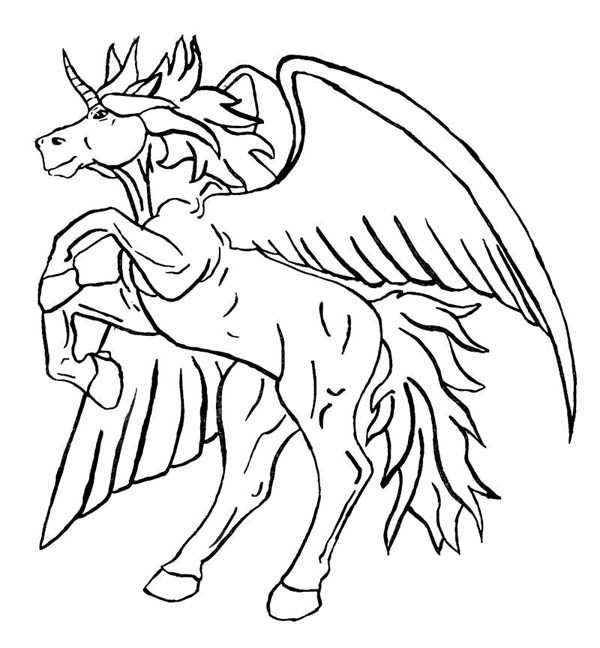 pegasus unicorn coloring pages