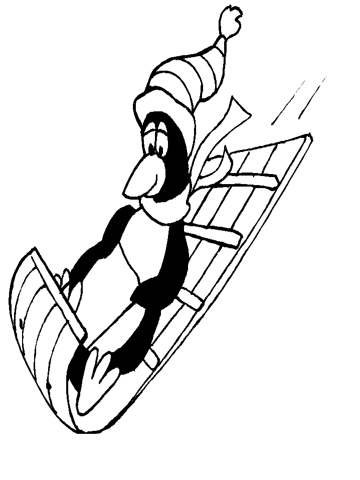 Penguin Winter Coloring Pages