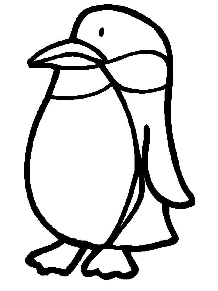 Simple Penguins Coloring Pages