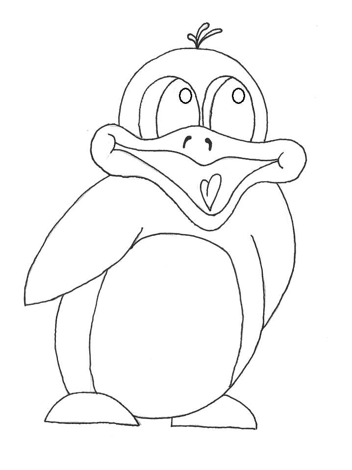 Penguin Cartoon Coloring Pages