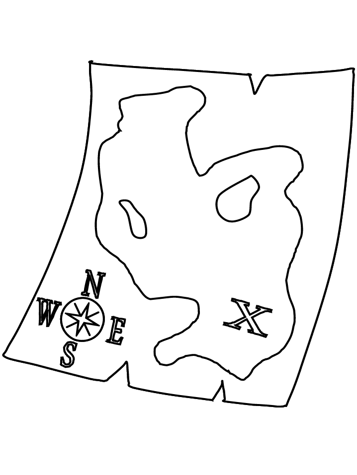 Treasure Map Coloring Pages