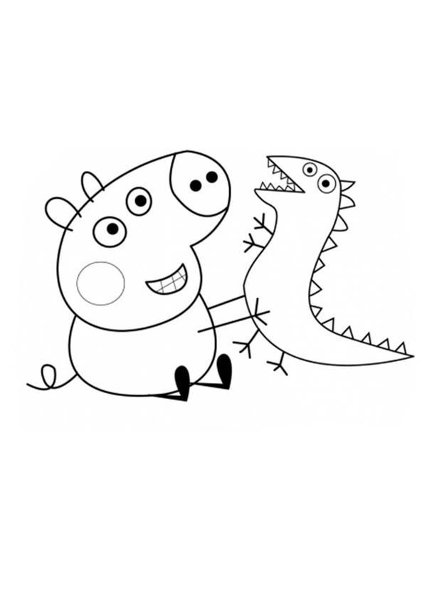 peppa pig dinosaur coloring pages
