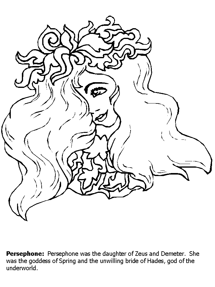 Persephone Greek Coloring Pages