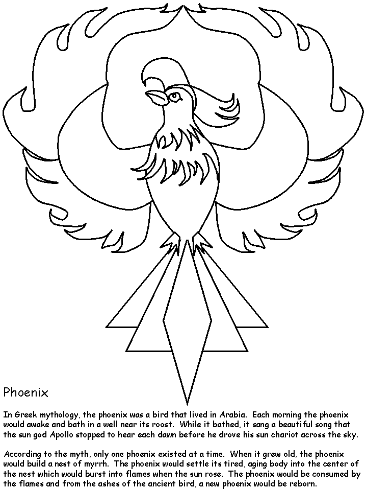 Phoenix Words Greek Coloring Pages