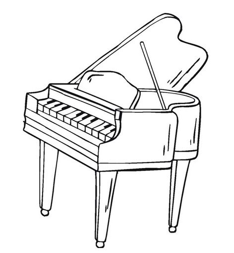 Piano coloring page