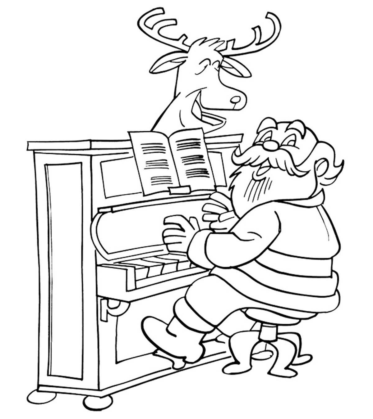 piano winter coloring pages