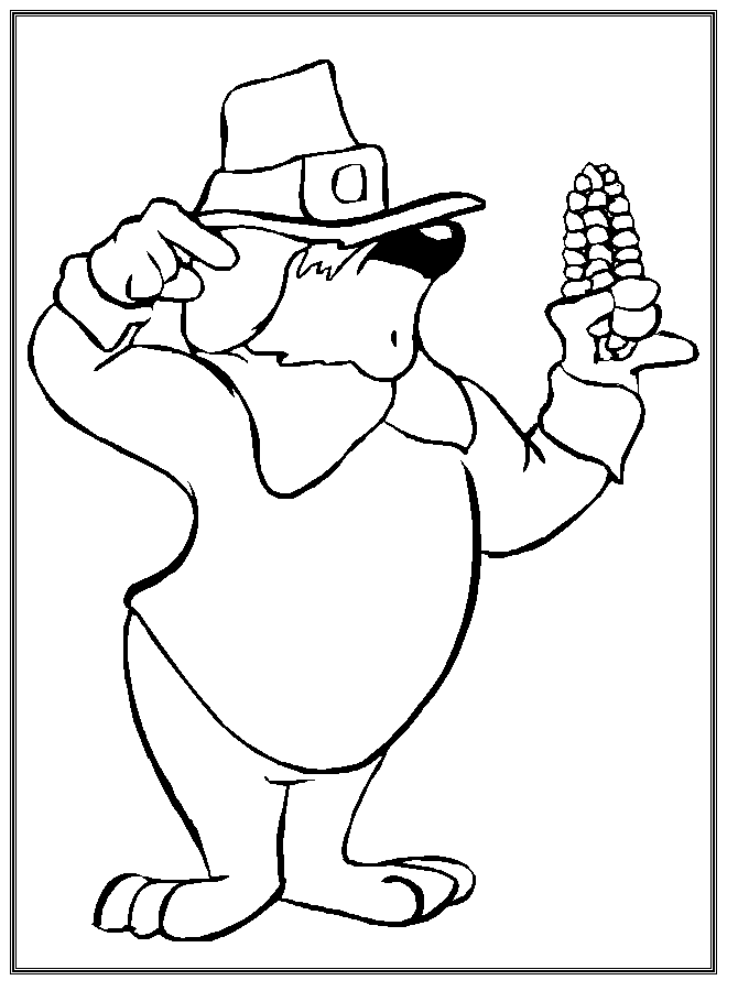 Pilgrim Thanksgiving Coloring Page for Free
