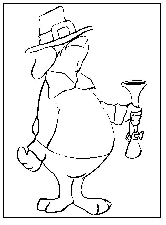 Pilgrim Thanksgiving Coloring Pages for Kids