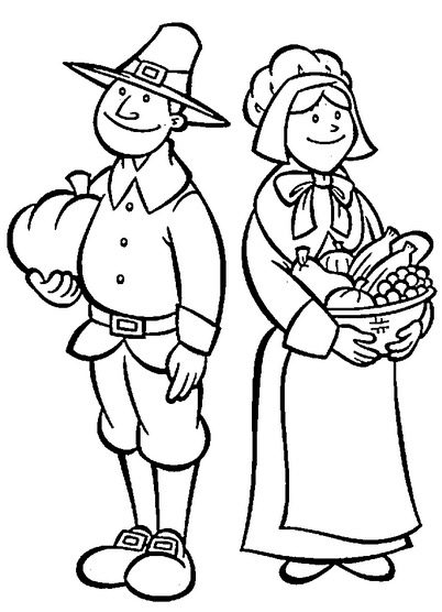 Pilgrims coloring page