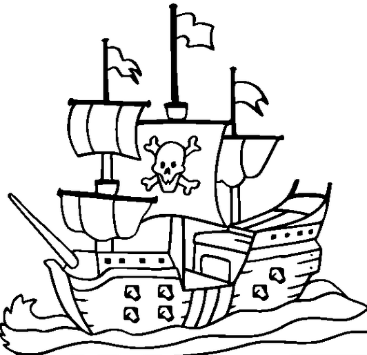 pirate ship coloring page