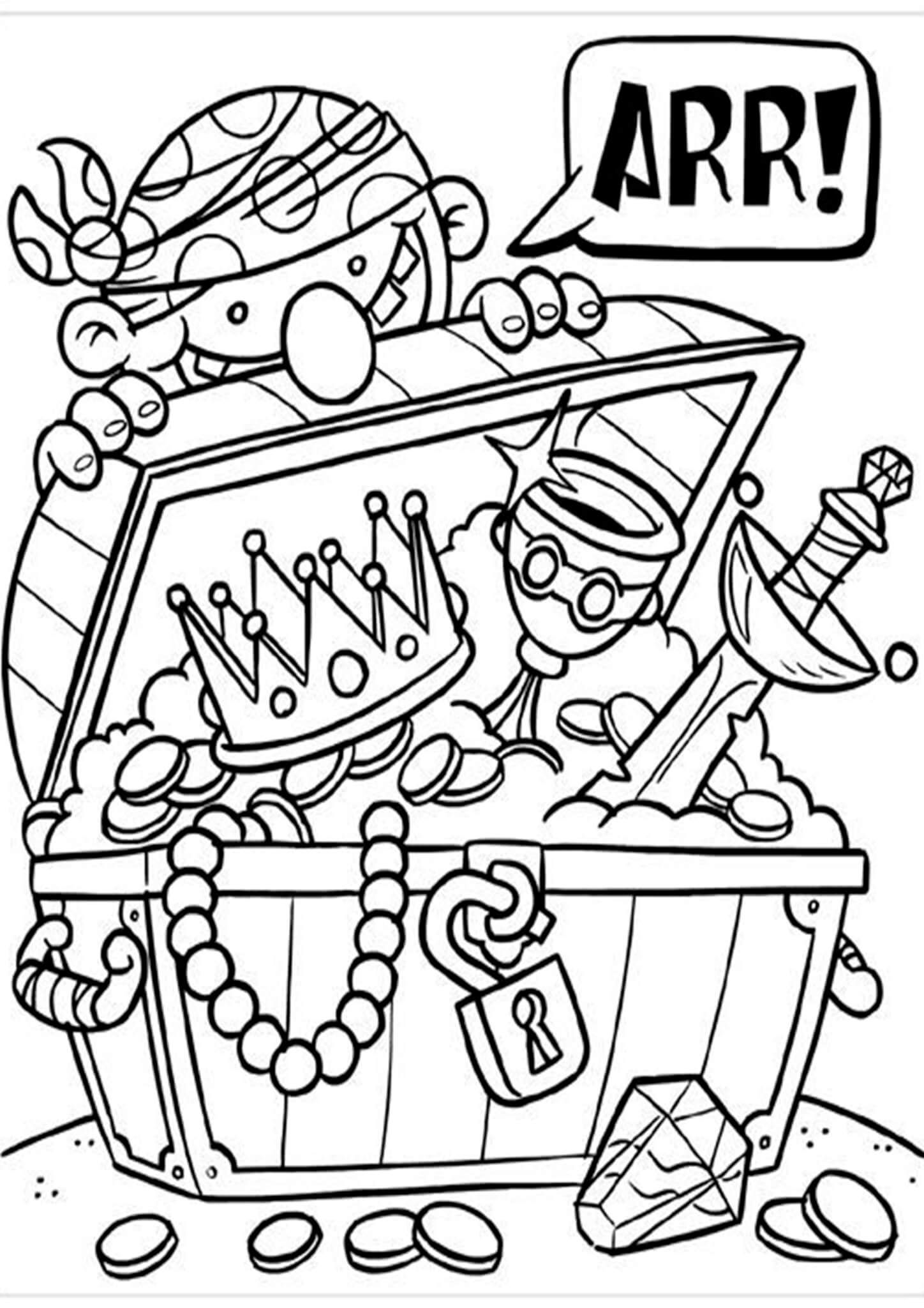 Pirate Treasure Chest Coloring Page