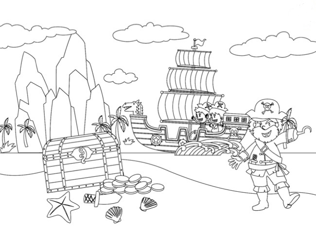 Pirate Treasure Coloring Pages