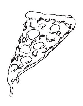 Pizza slice coloring page