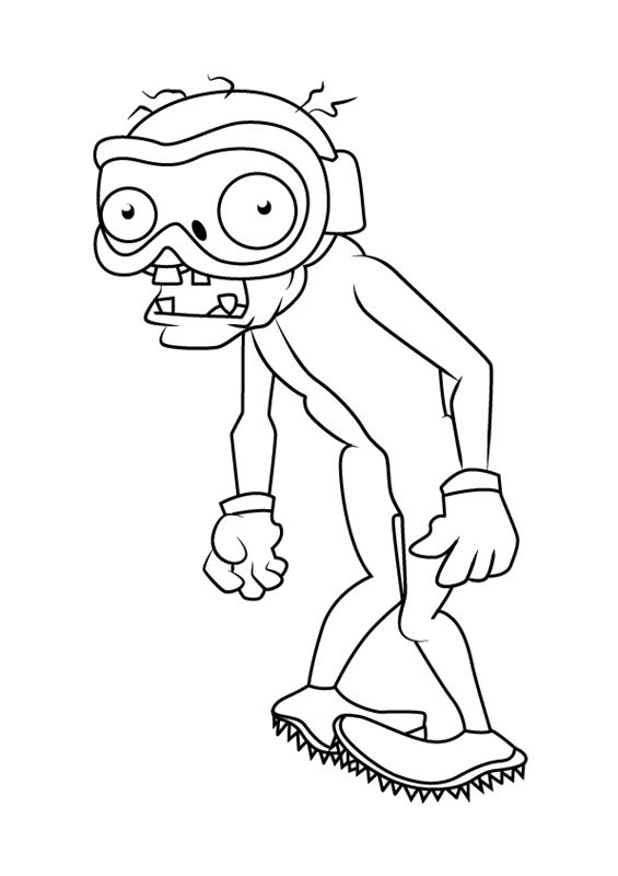 plant vs zombie coloring pages surf zombie