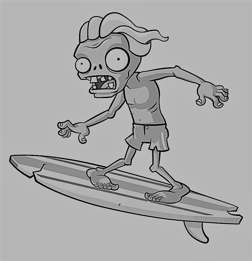 plant vs zombie coloring pages zombies surf zombie