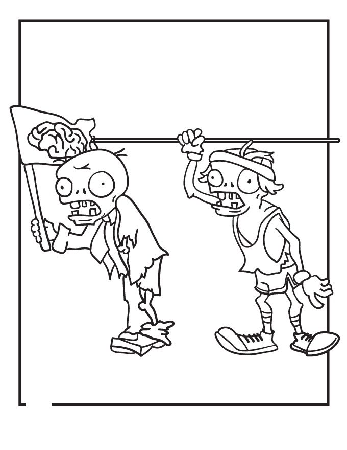 plant vs zombie coloring pages zombies