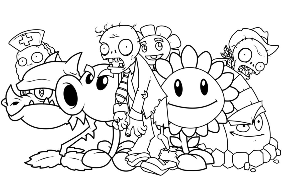 plant vs zombie printable coloring pages