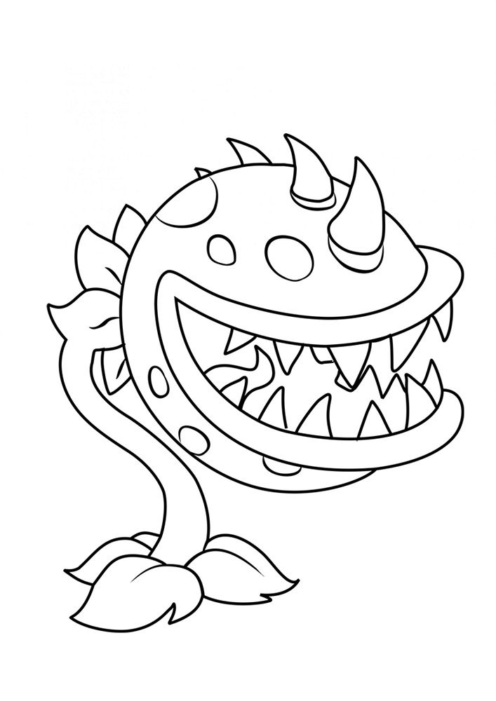 plants vs zombie coloring pages chomper