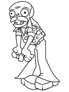 Plants vs Zombies Coloring Pages Disco Zombie & book for kids.