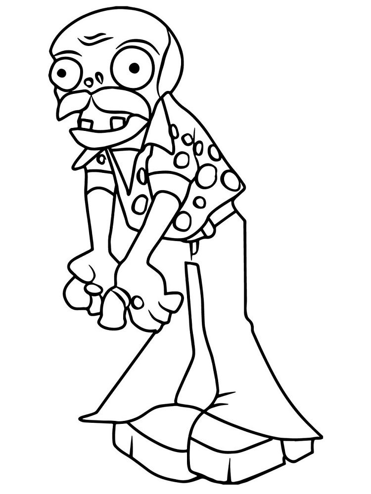 plants vs zombies coloring pages disco zombie