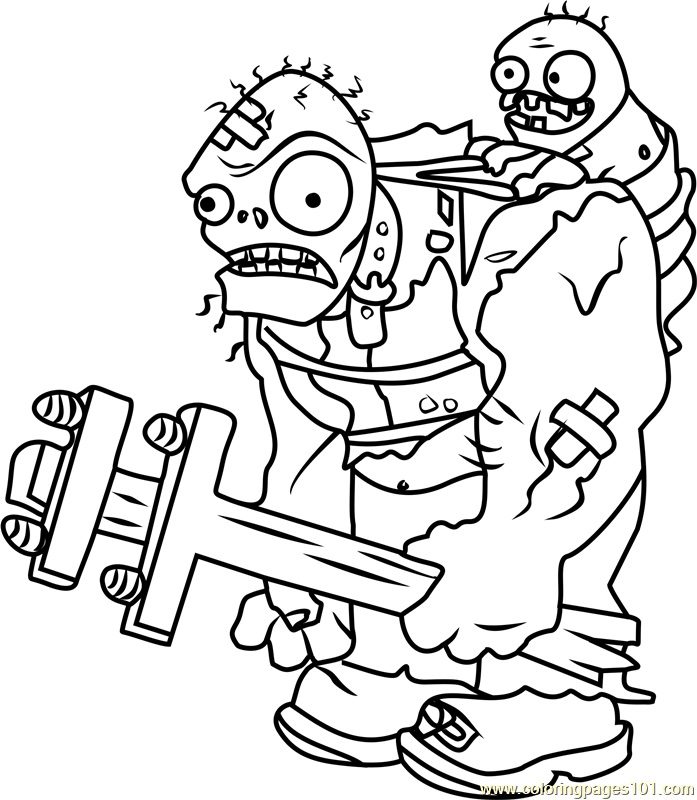 plants vs zombies coloring pages giant zombie