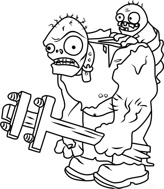 plants vs zombies coloring pages imp and giant zombie