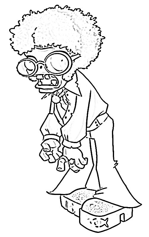 plants vs zombies disco zombie coloring pages