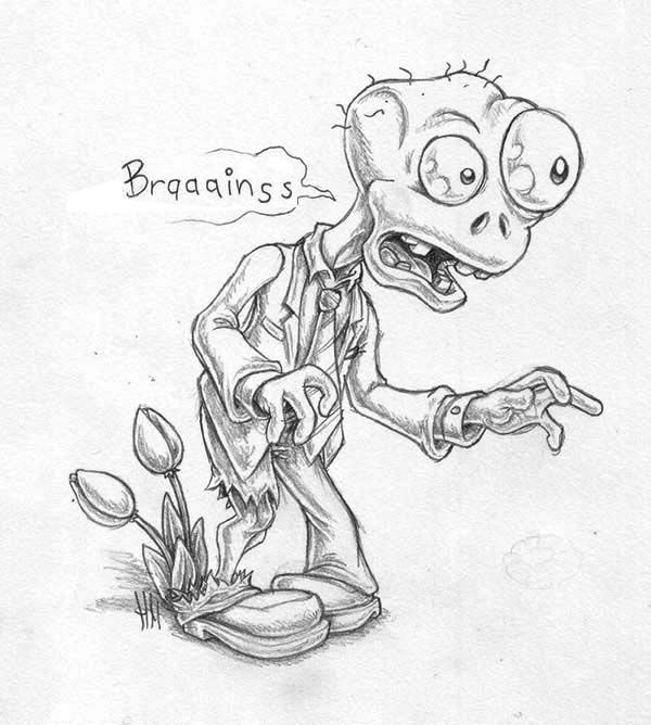 plants vs zombies spinning zombie coloring pages