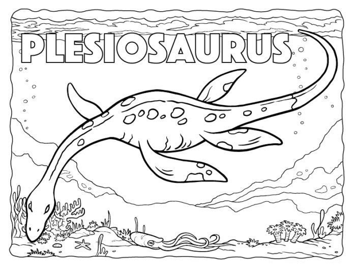 plesiosaur water dinosaur coloring pages
