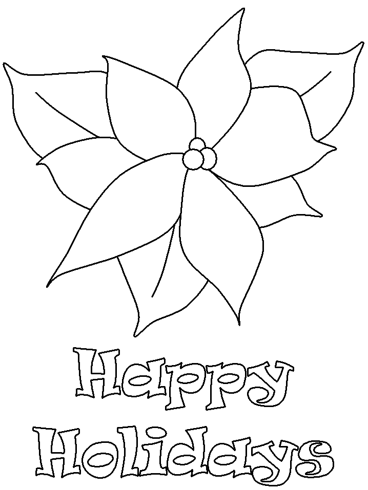Poinsettia Christmas Coloring Pages