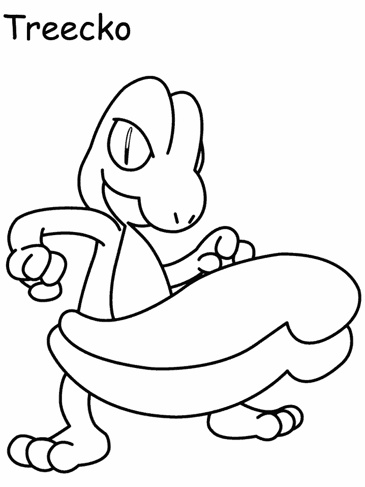 Treecko Coloring Page Free